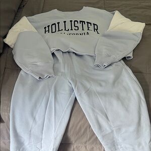 Hollister Blue and White Jogger Set